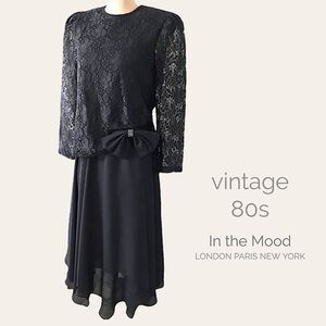vintage 80s black lace In The Mood dress size 12